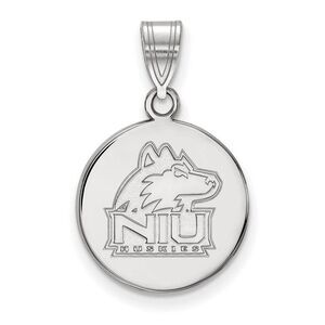 Sterling Silver Northern Illinois U. Medium Logo Disc Pendant